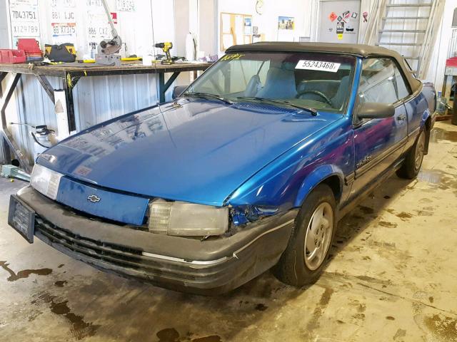 1G1JC3445N7297025 - 1992 CHEVROLET CAVALIER R BLUE photo 2