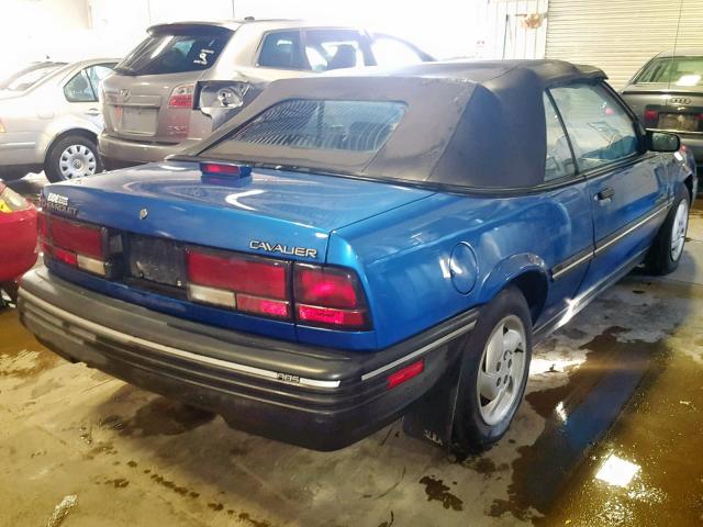 1G1JC3445N7297025 - 1992 CHEVROLET CAVALIER R BLUE photo 4