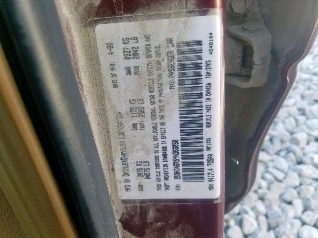 2B3HD46R5YH366050 - 2000 DODGE INTREPID RED photo 10