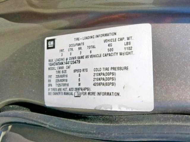 1G4CW54K144123479 - 2004 BUICK PARK AVENU GOLD photo 10