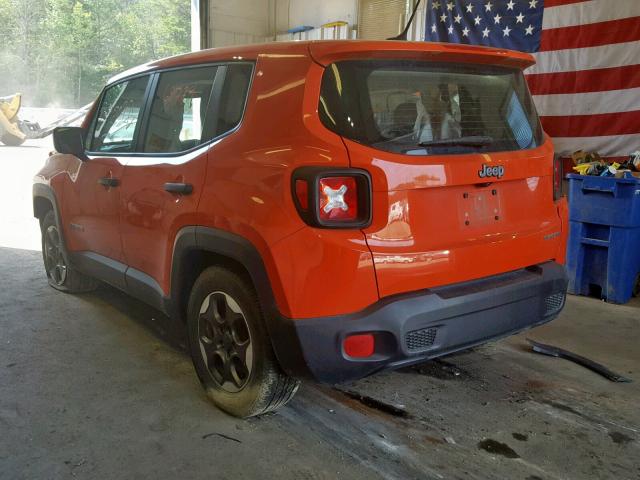ZACCJAAH6FPC12411 - 2015 JEEP RENEGADE S ORANGE photo 3