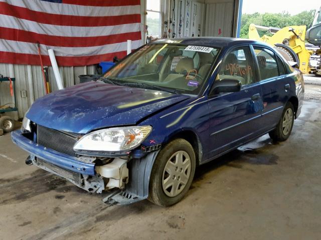 2HGES164X5H581060 - 2005 HONDA CIVIC DX BLUE photo 2