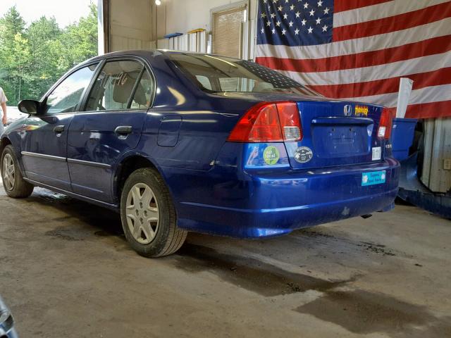 2HGES164X5H581060 - 2005 HONDA CIVIC DX BLUE photo 3