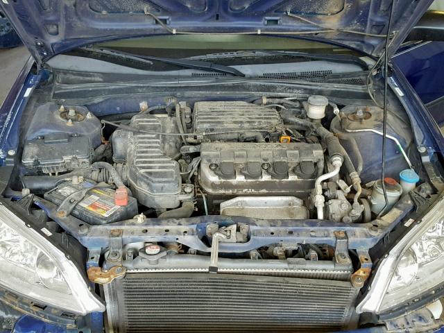 2HGES164X5H581060 - 2005 HONDA CIVIC DX BLUE photo 7