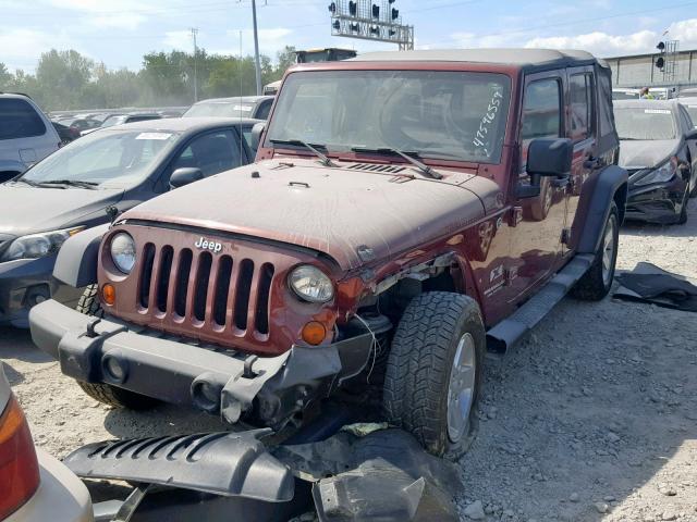 1J4GA39187L162017 - 2007 JEEP WRANGLER X MAROON photo 2