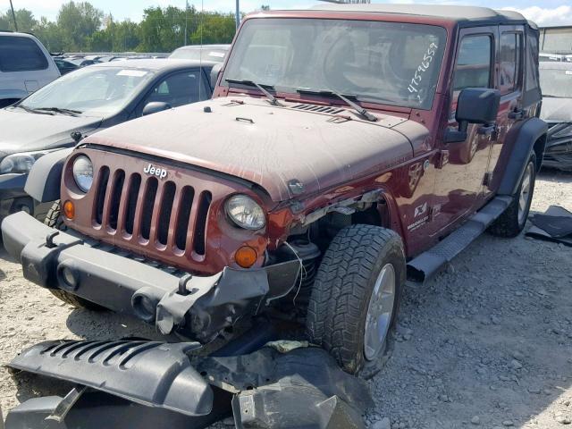 1J4GA39187L162017 - 2007 JEEP WRANGLER X MAROON photo 9