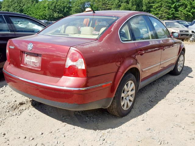 WVWPD63BX3P280623 - 2003 VOLKSWAGEN PASSAT GLS RED photo 4