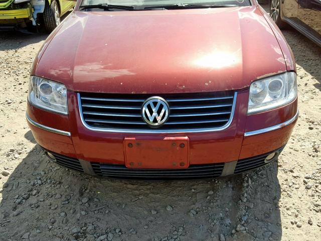 WVWPD63BX3P280623 - 2003 VOLKSWAGEN PASSAT GLS RED photo 9