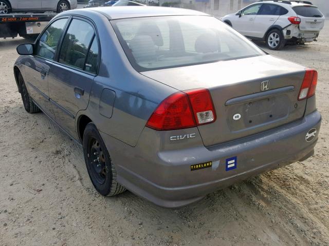 1HGES16345L016197 - 2005 HONDA CIVIC DX V GRAY photo 3