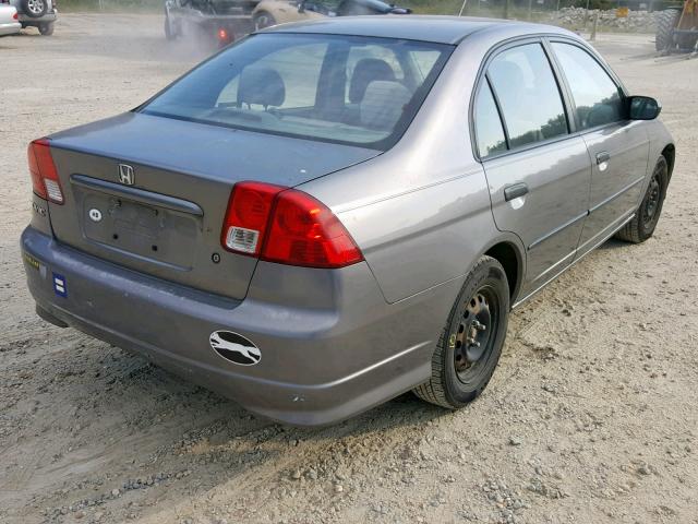 1HGES16345L016197 - 2005 HONDA CIVIC DX V GRAY photo 4