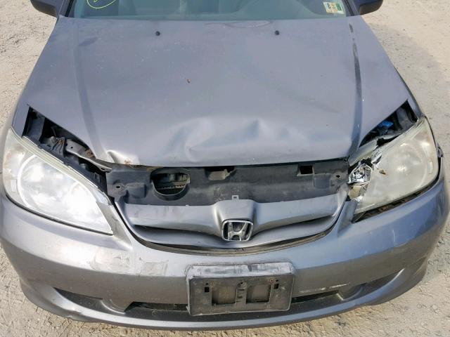 1HGES16345L016197 - 2005 HONDA CIVIC DX V GRAY photo 7