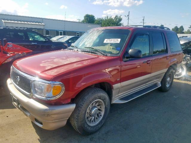 4M2DU86P71UJ01453 - 2001 MERCURY MOUNTAINEE RED photo 2