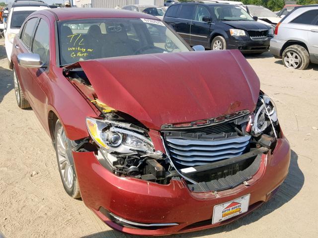 1C3CCBCGXDN676364 - 2013 CHRYSLER 200 LIMITE RED photo 1