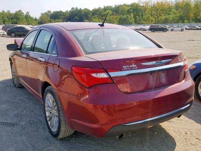 1C3CCBCGXDN676364 - 2013 CHRYSLER 200 LIMITE RED photo 3