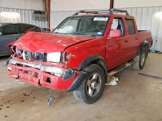 1N6ED27T6YC418205 - 2000 NISSAN FRONTIER C RED photo 2