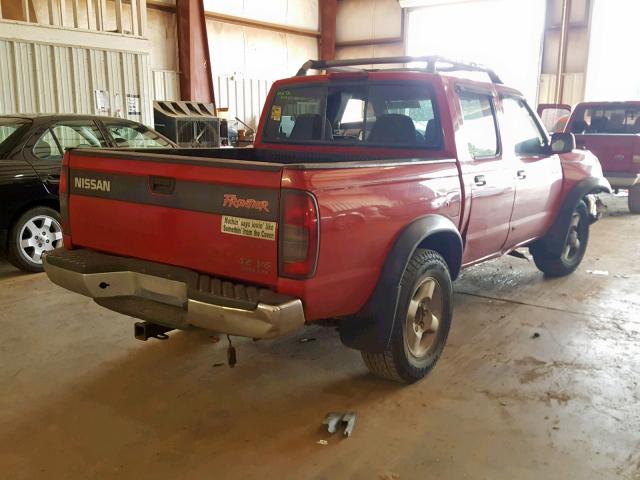 1N6ED27T6YC418205 - 2000 NISSAN FRONTIER C RED photo 4