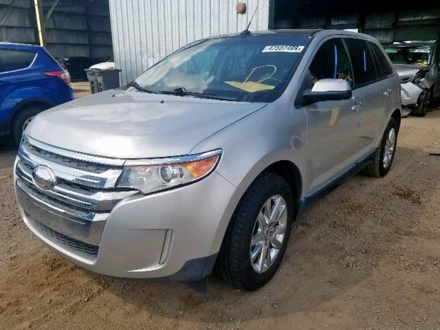 2FMDK3J94DBA40821 - 2013 FORD EDGE SEL SILVER photo 2