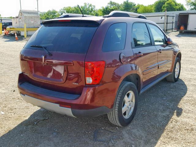 2CKDL43F986331218 - 2008 PONTIAC TORRENT MAROON photo 4