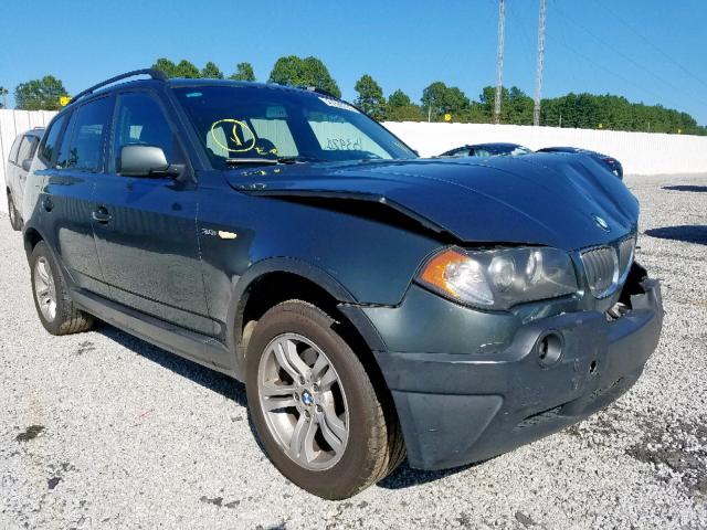 WBXPA93485WD04895 - 2005 BMW X3 3.0I GREEN photo 1