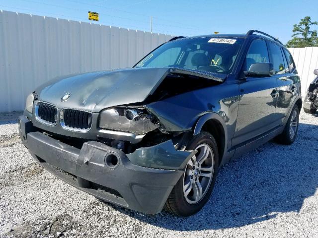 WBXPA93485WD04895 - 2005 BMW X3 3.0I GREEN photo 2