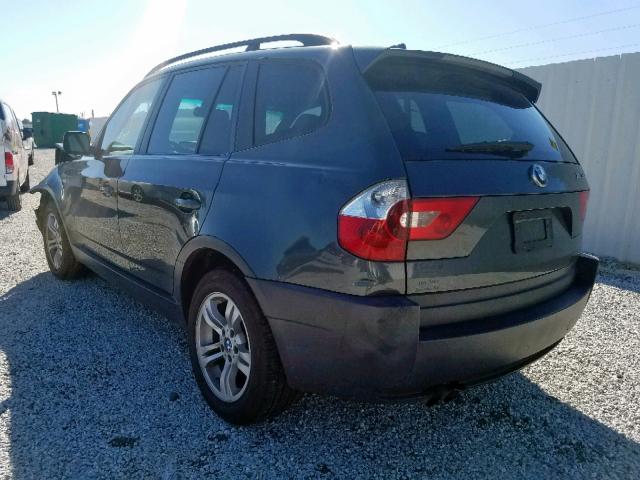 WBXPA93485WD04895 - 2005 BMW X3 3.0I GREEN photo 3