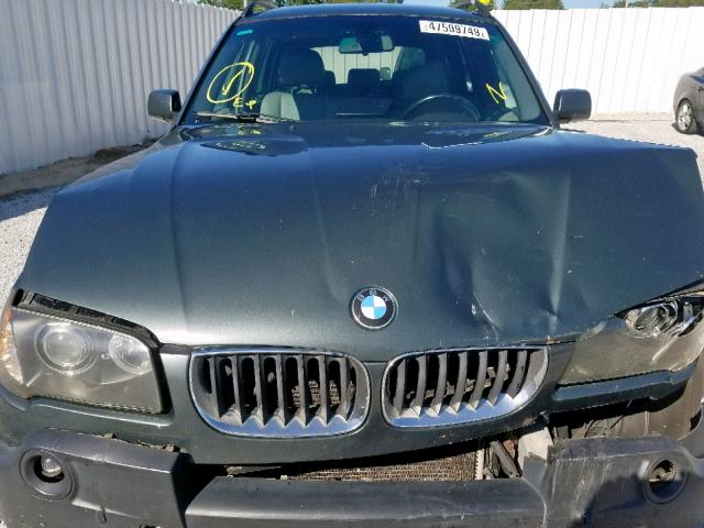 WBXPA93485WD04895 - 2005 BMW X3 3.0I GREEN photo 7