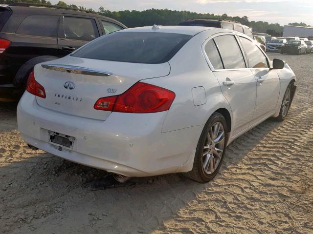 JN1CV6AP8AM403184 - 2010 INFINITI G37 BASE WHITE photo 4