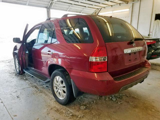 2HNYD18603H549617 - 2003 ACURA MDX TOURIN BURGUNDY photo 3