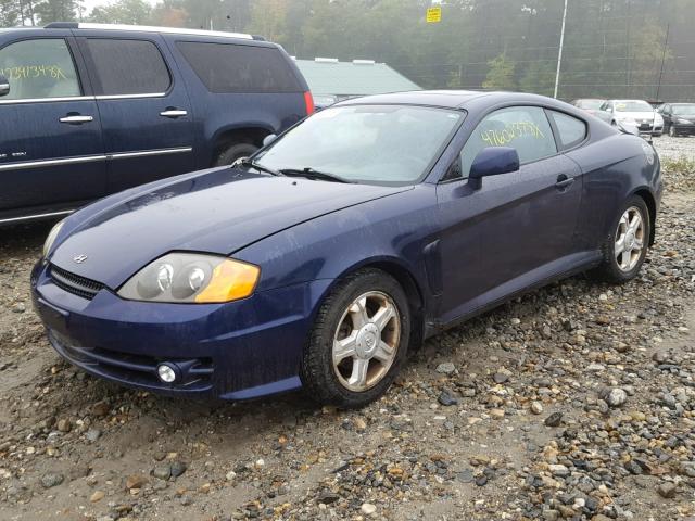 KMHHM65D43U056859 - 2003 HYUNDAI TIBURON BLUE photo 2