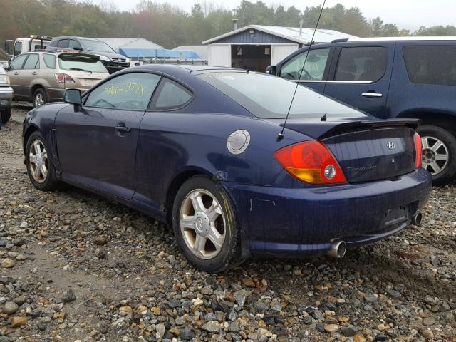 KMHHM65D43U056859 - 2003 HYUNDAI TIBURON BLUE photo 3