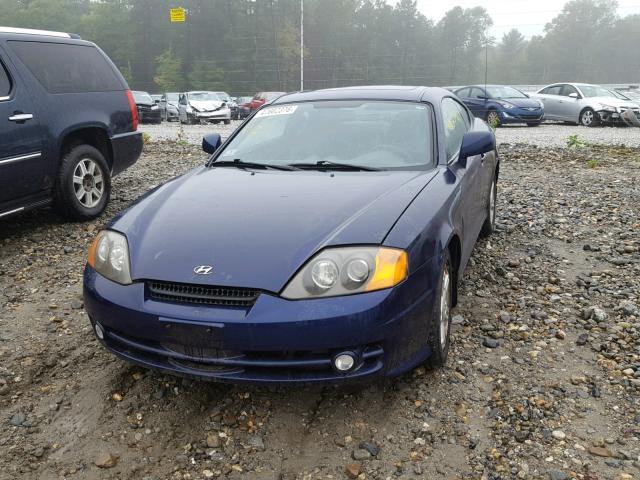 KMHHM65D43U056859 - 2003 HYUNDAI TIBURON BLUE photo 9