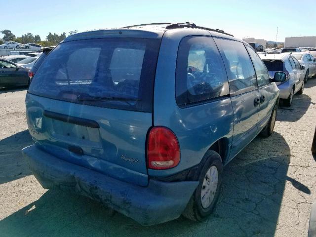2P4GP25R3VR243503 - 1997 PLYMOUTH VOYAGER BLUE photo 4