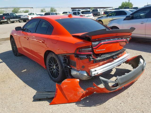 2C3CDXHG5JH133592 - 2018 DODGE CHARGER SX ORANGE photo 3