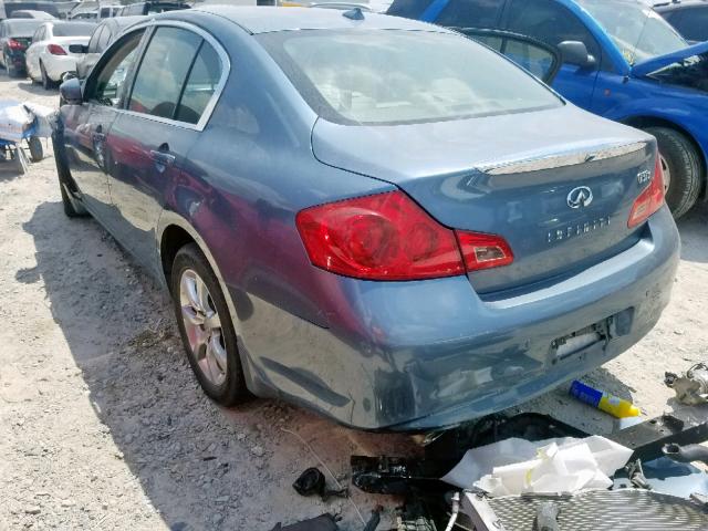 JN1CV6AR3AM460216 - 2010 INFINITI G37 BLUE photo 3