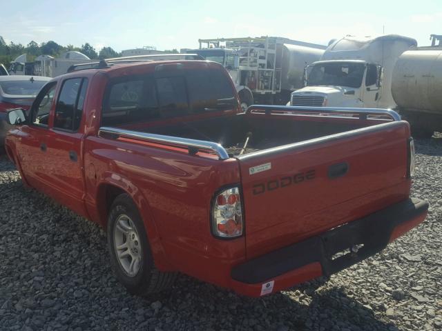 1B7HL38X62S549268 - 2002 DODGE DAKOTA QUA RED photo 3