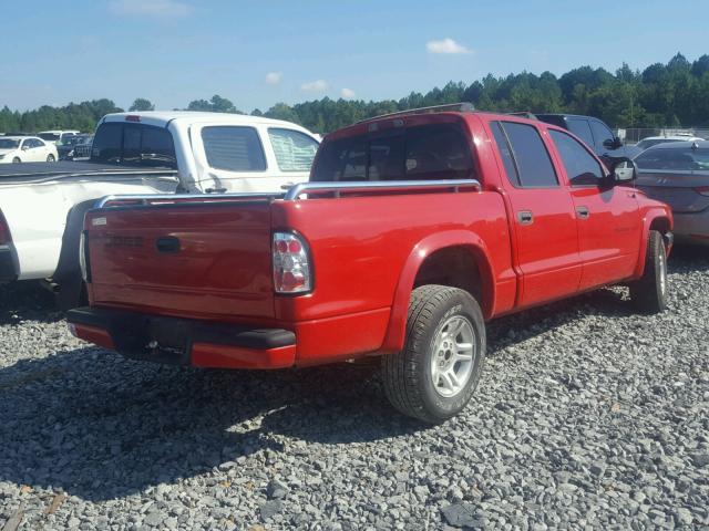 1B7HL38X62S549268 - 2002 DODGE DAKOTA QUA RED photo 4