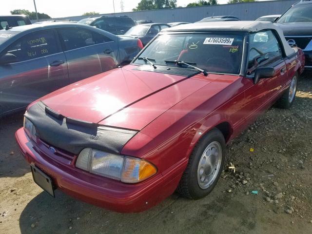 1FACP44M2PF145308 - 1993 FORD MUSTANG LX RED photo 2