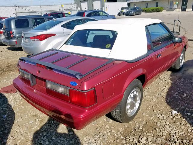 1FACP44M2PF145308 - 1993 FORD MUSTANG LX RED photo 4