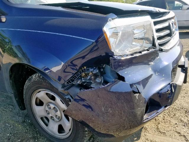 5FNYF3H24EB011374 - 2014 HONDA PILOT LX BLUE photo 9