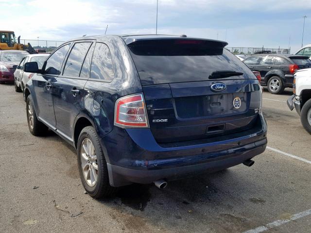 2FMDK48C99BA67754 - 2009 FORD EDGE SEL BLUE photo 3