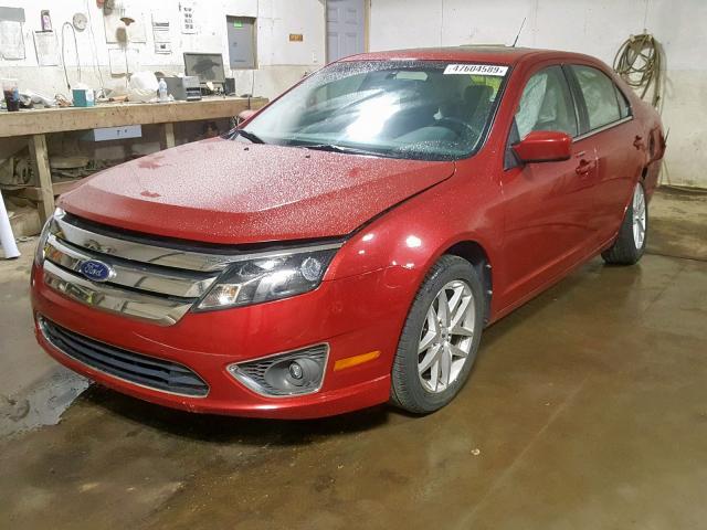 3FAHP0JA0AR293797 - 2010 FORD FUSION SEL RED photo 2