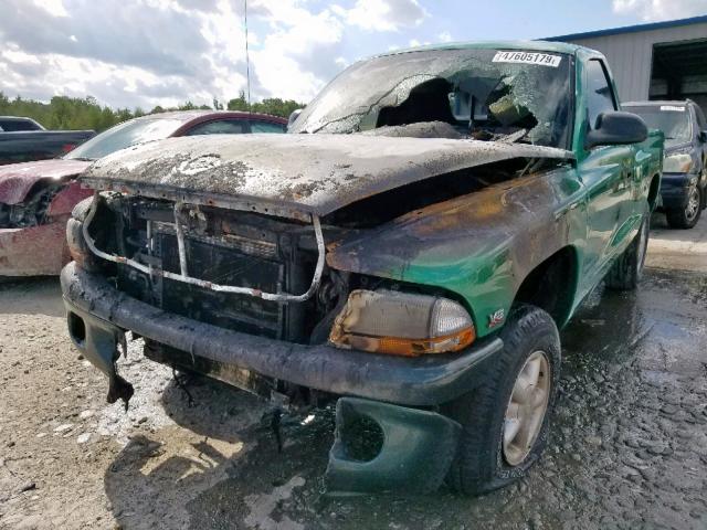 1B7GG26N4YS534689 - 2000 DODGE DAKOTA GREEN photo 2