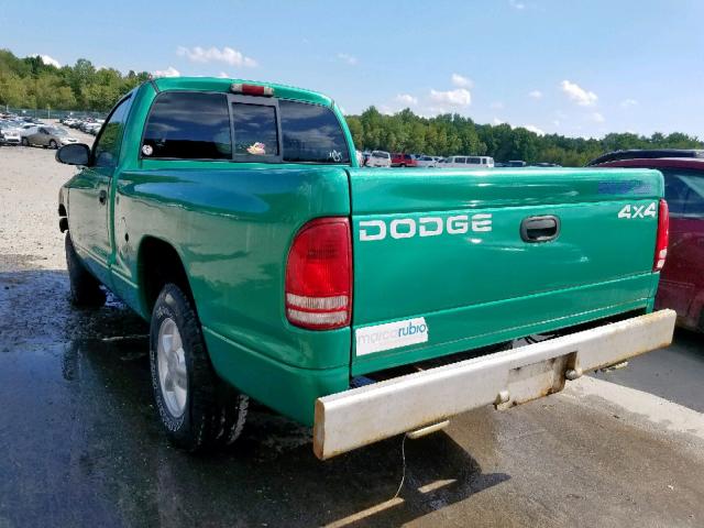 1B7GG26N4YS534689 - 2000 DODGE DAKOTA GREEN photo 3