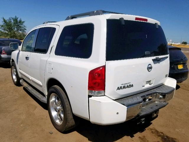 5N1AA08A77N703103 - 2007 NISSAN ARMADA SE WHITE photo 3