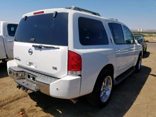 5N1AA08A77N703103 - 2007 NISSAN ARMADA SE WHITE photo 4