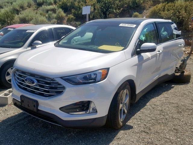 2FMPK4J94KBB02332 - 2019 FORD EDGE SEL WHITE photo 2