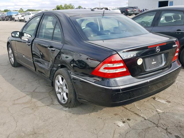 WDBRF92H57F875304 - 2007 MERCEDES-BENZ C 280 4MAT BLACK photo 3