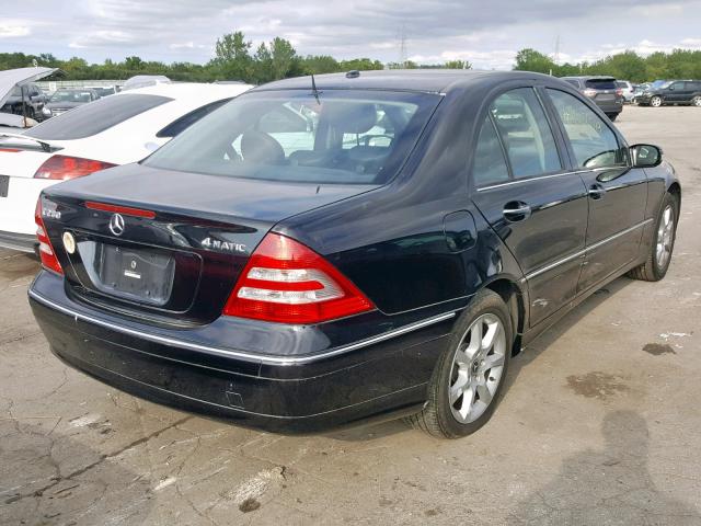 WDBRF92H57F875304 - 2007 MERCEDES-BENZ C 280 4MAT BLACK photo 4