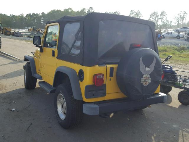 1J4FA49S85P386324 - 2005 JEEP WRANGLER / YELLOW photo 3