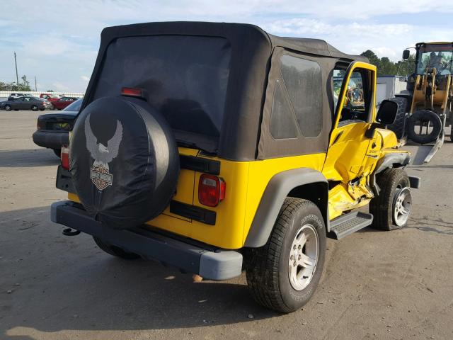 1J4FA49S85P386324 - 2005 JEEP WRANGLER / YELLOW photo 4